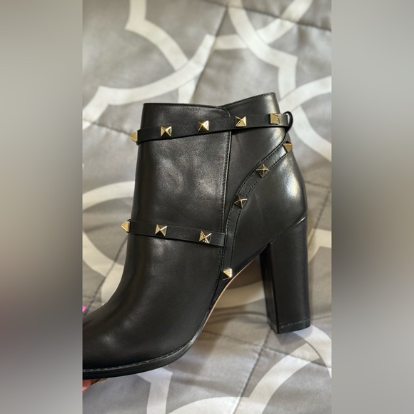 Valentino Black Ankle Boots with Gold RockStuds - Picture 7 of 7